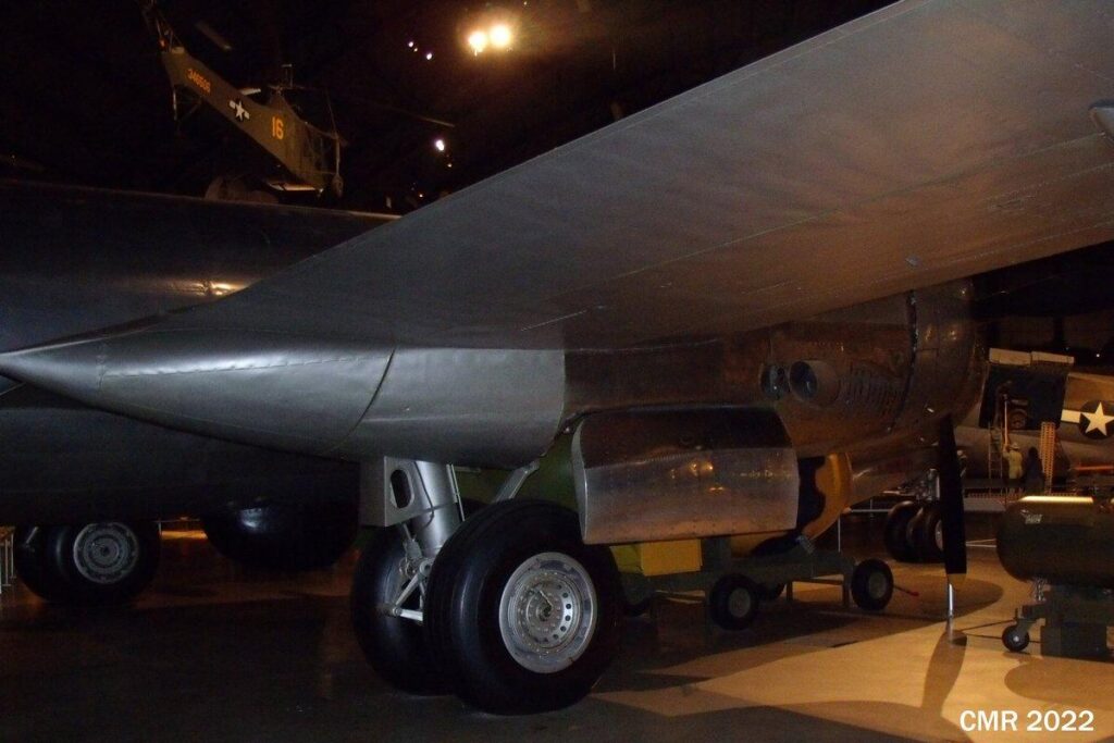 Rear of B-28 nacelle and main landing gear