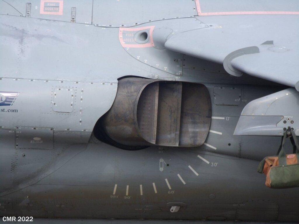Sea Harrier exhaust nozzle side view.
