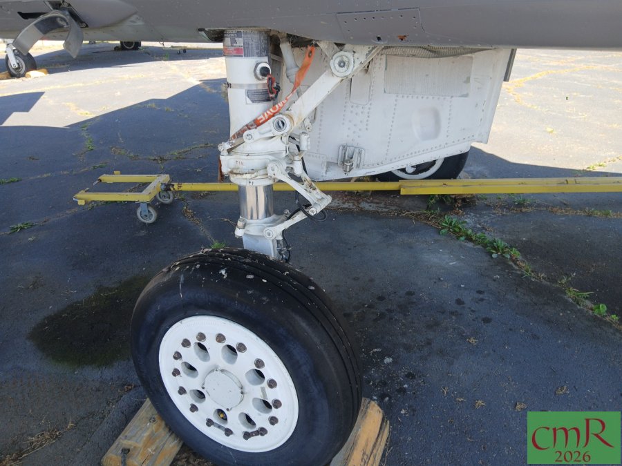 View from side of an F-15A's main landing gear