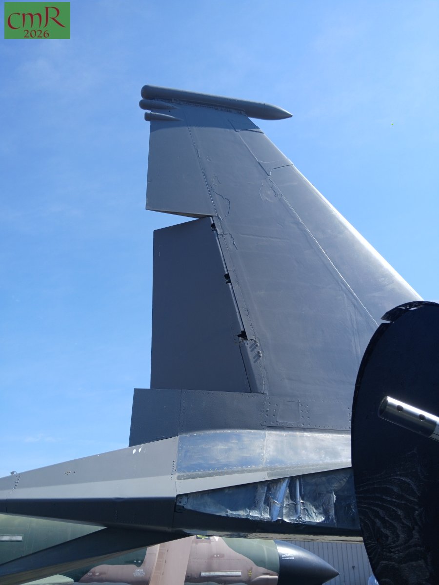 View of the vertical tail of an F-15A Eagle from inboard