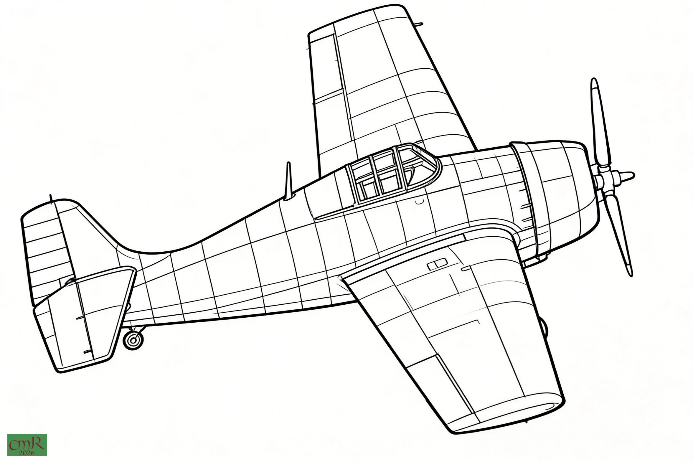 F4F-4 Wildcat line drawing